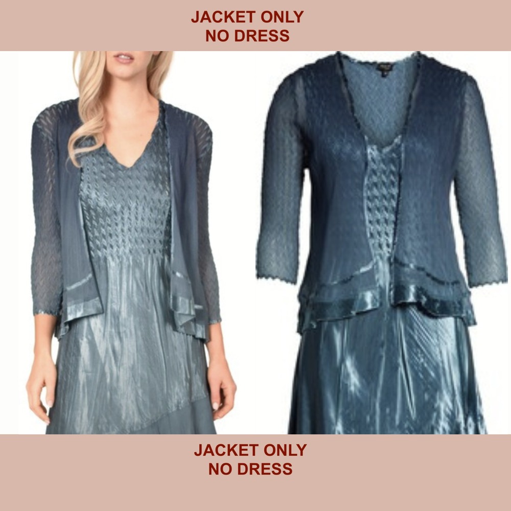 NEW‎ Komarov [ Small ] Charmeuse & Chiffon JACKET ONLY in Blues